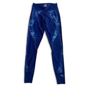 PUMA Women’s Active Leggings Blue Dry Performance S Stretchy Workout Yoga Run
